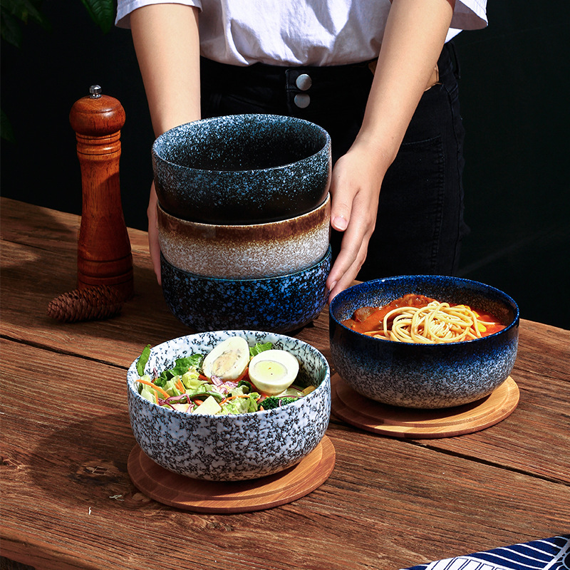 Japanese Pottery - Japanese-style Ceramic Bowl with Lid Round