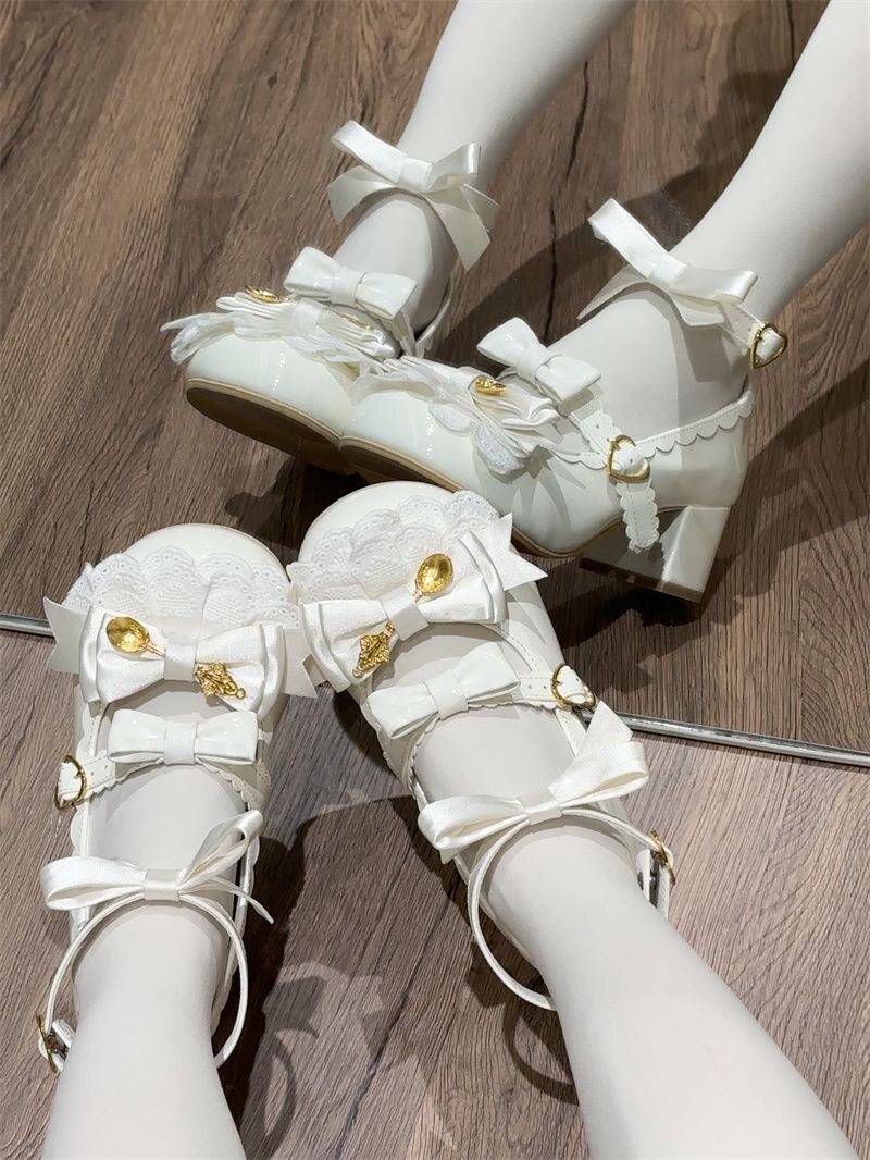 Kawaii Lolita Shoes With Heart - đánh giá và giá Japanese Tea